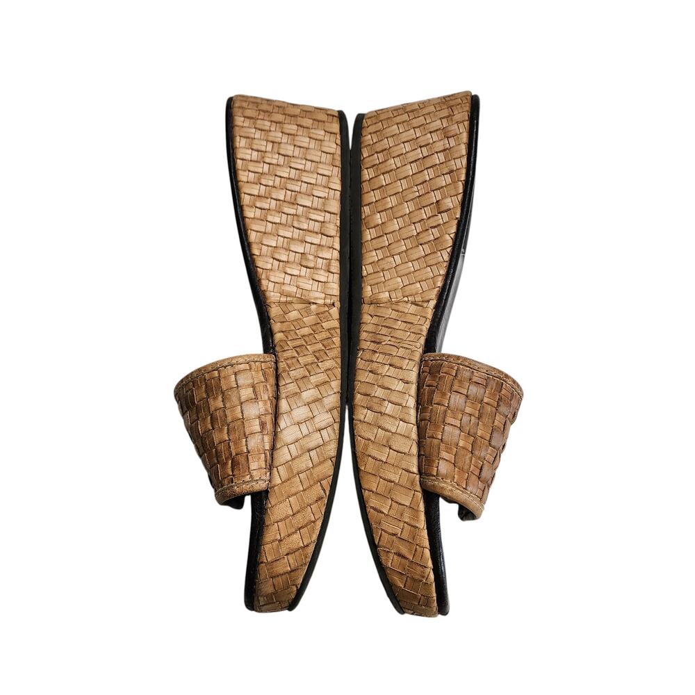 Donald J. Pliner Tan Woven Wedge Slide Sandals - Picture 4 of 14